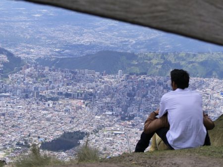 Looking down at Quito